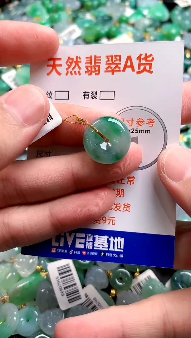 颈饰18K金镶嵌翡翠0348694975