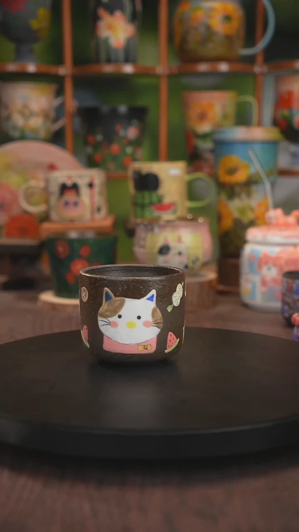 紫砂油画釉下彩手绘