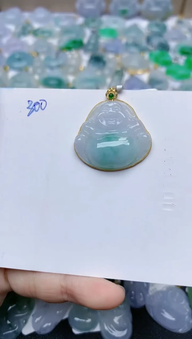 【闪购商品】翡翠颈饰18K金镶嵌天然翡翠A货