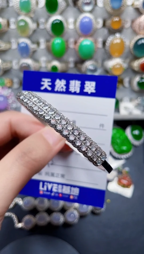 银S925镶嵌手镯翡翠242