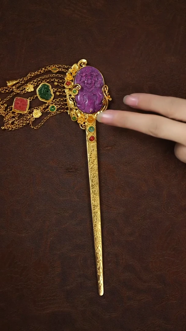 未镶嵌发簪红宝石闪购 凤穿牡丹