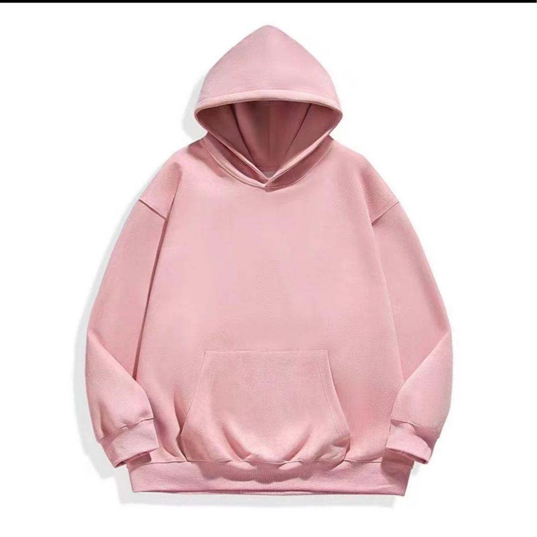 WY10001连帽卫衣仿麂皮绒男女潮流简约宽松情侣百搭衣服上衣男装