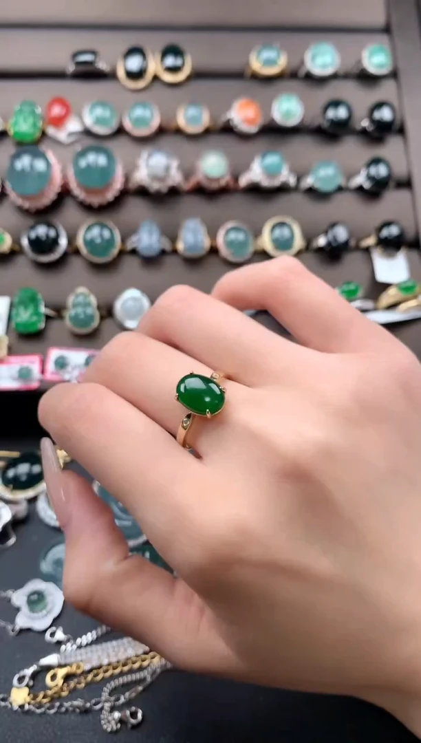 【闪购商品】翡翠戒指银S925镶嵌313131