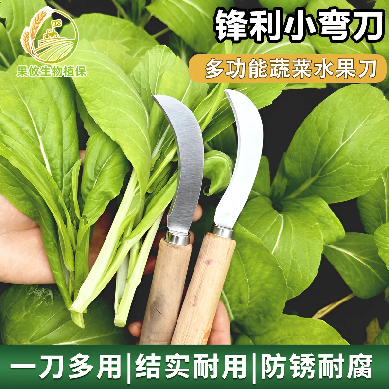 【升级款不锈钢小弯刀】多功能香蕉刀小镰刀割菜蔬菜水果刀2把装