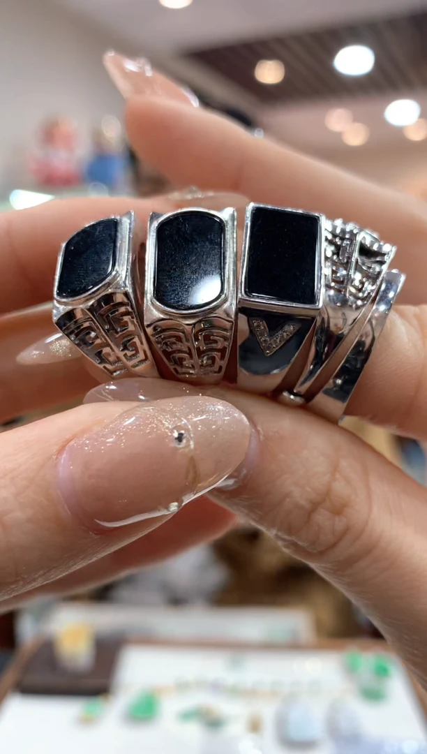 【闪购商品】翡翠戒指银S925镶嵌戒指多样性发货1件