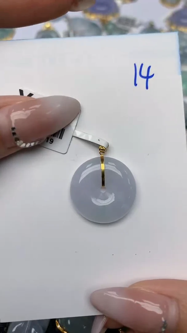 【闪购商品】翡翠颈饰18K金镶嵌天然翡翠A货