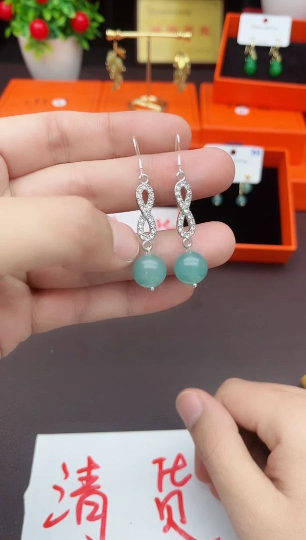 【闪购商品】玛瑙/玉髓耳钉银S925镶嵌433000