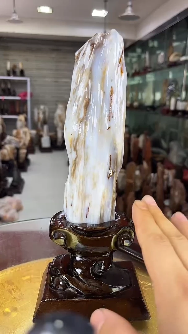 硅化玉珠宝奇石未镶嵌缅甸天然树化玉摆件