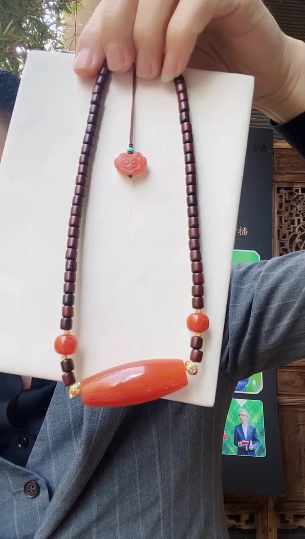 【闪购商品】南红玛瑙项链未镶嵌语唐保山南红冰红桶珠锁骨链