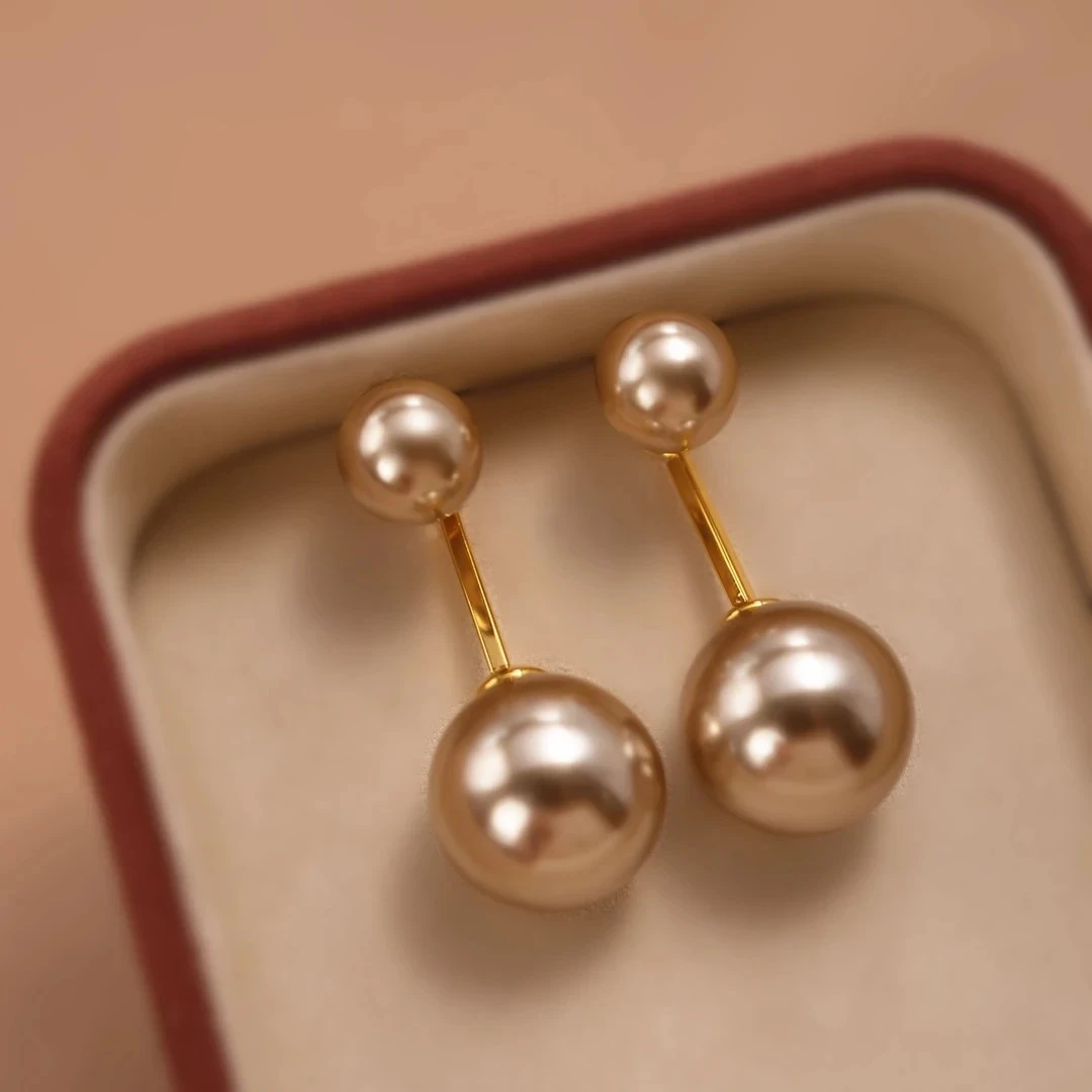铜合金耳饰 长款珠珠耳环女2025新款轻奢显脸瘦耳坠高级感耳钉ins