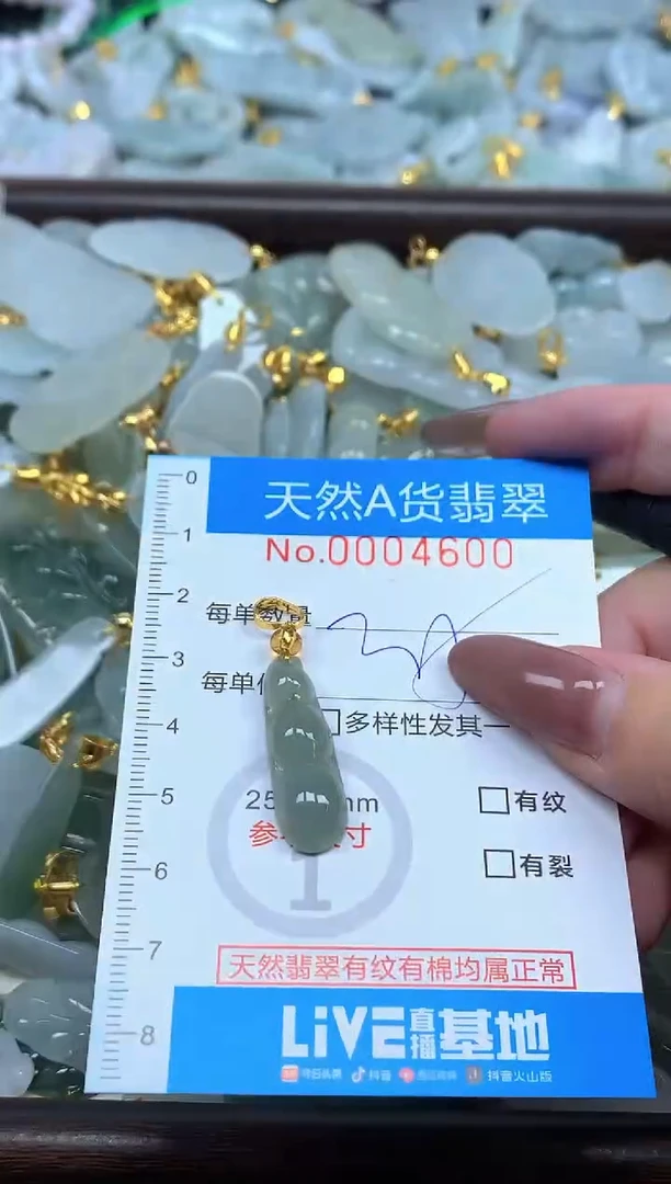 颈饰未镶嵌翡翠净货挂件-4600