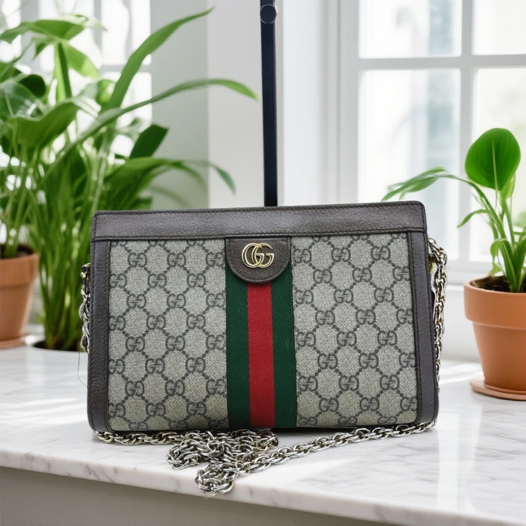95新 GUCCI/古驰  老花夹子包 1749 8862