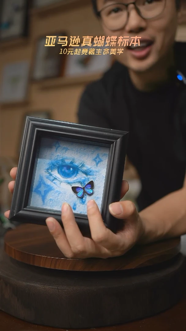 有机玻璃雅灰蝶蓝眼泪4寸方框