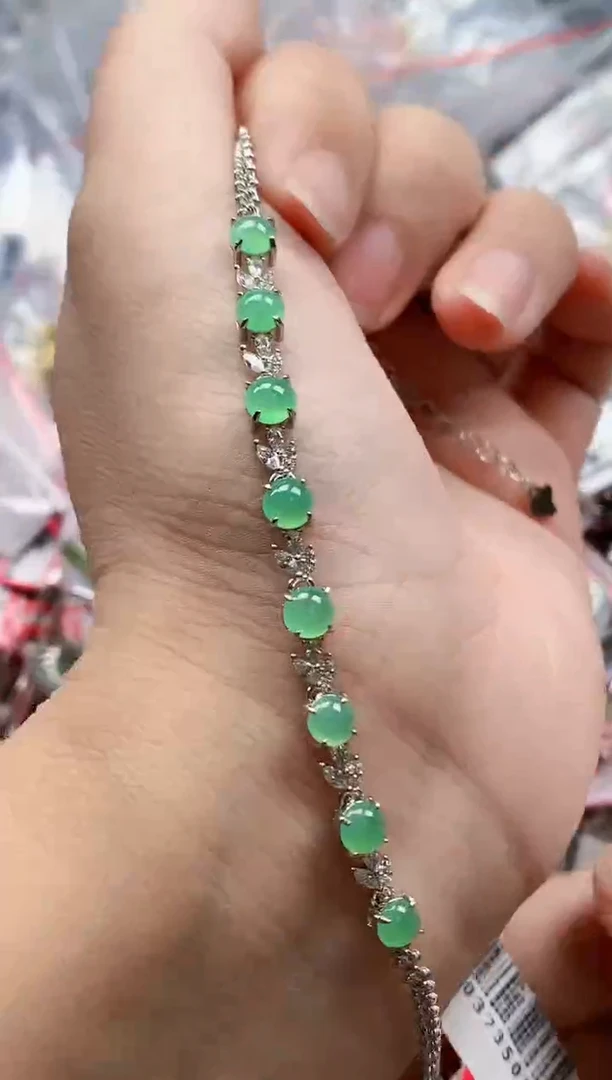 银S925镶嵌戒指翡翠天然A货缅甸翡翠