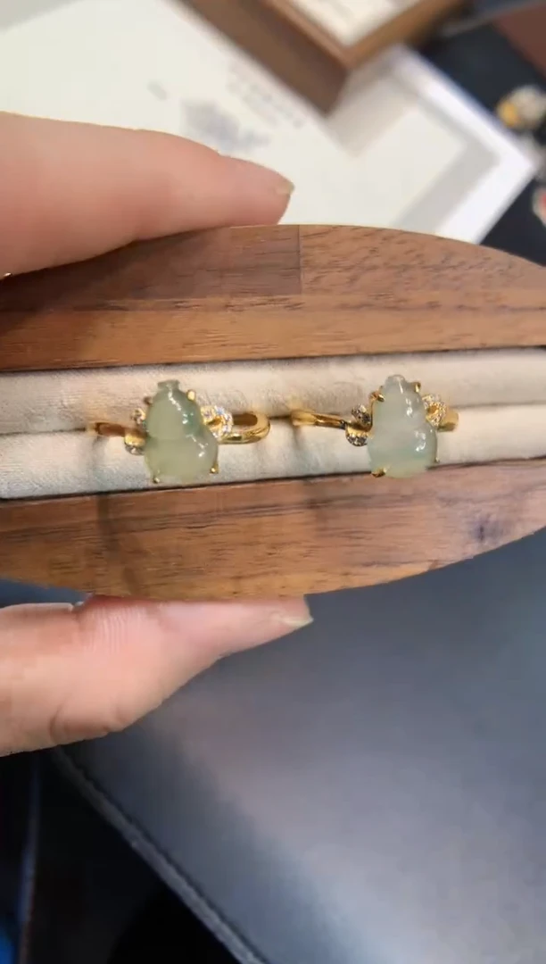 颈饰银S925镶嵌翡翠戒指 多样性发一件