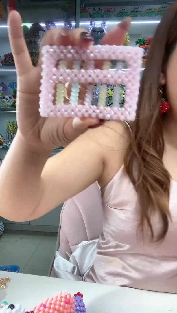 玻璃3042-卡4水晶算盘材料包-粉玉色