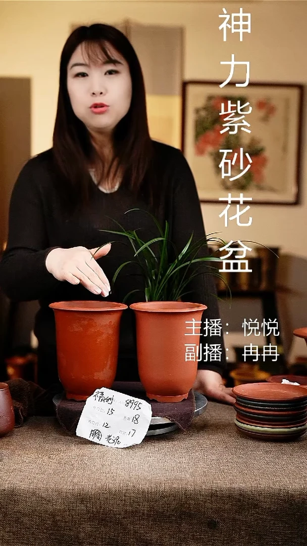 紫砂花盆花卉工艺8995