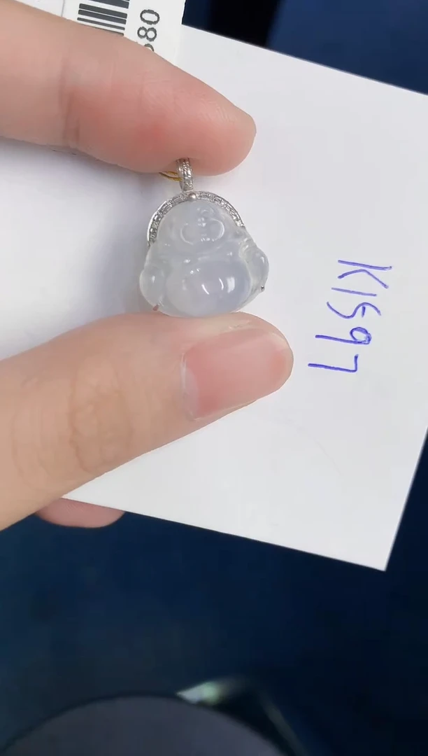 颈饰18K金镶嵌翡翠天然翡翠缅甸A货