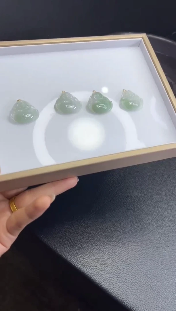 翡翠18K金镶嵌挂件Z251多样性发一件/配绳子