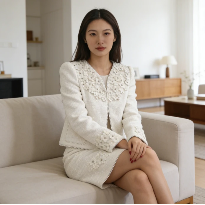 JY 2025新款秋冬千金风精致重工小香套装JY818-749