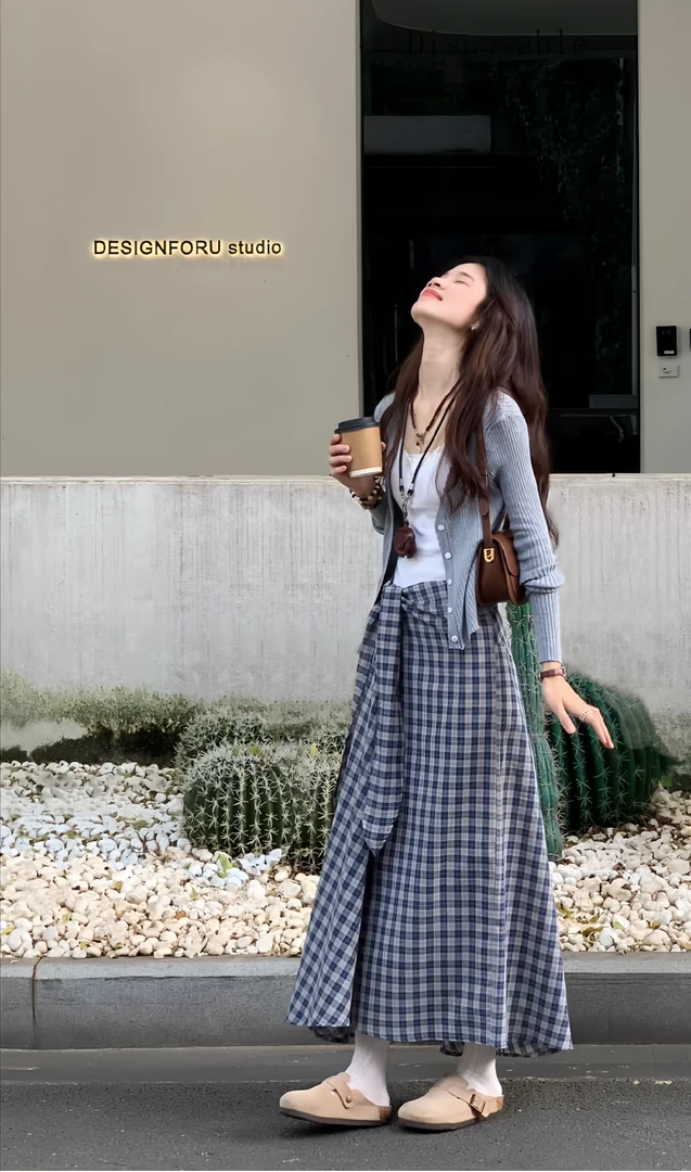 【1001-1070】通勤风日式慵懒风INS风时尚套装秋季衬衫气质长裙