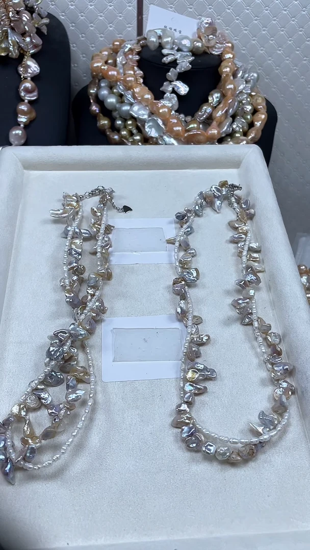 淡水珍珠未镶嵌项链【纯恬巴洛克饰品】（多样性发货发一）