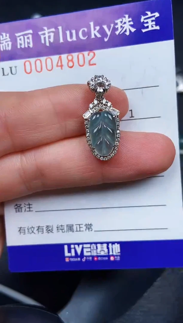翡翠银S925镶嵌颈饰4802