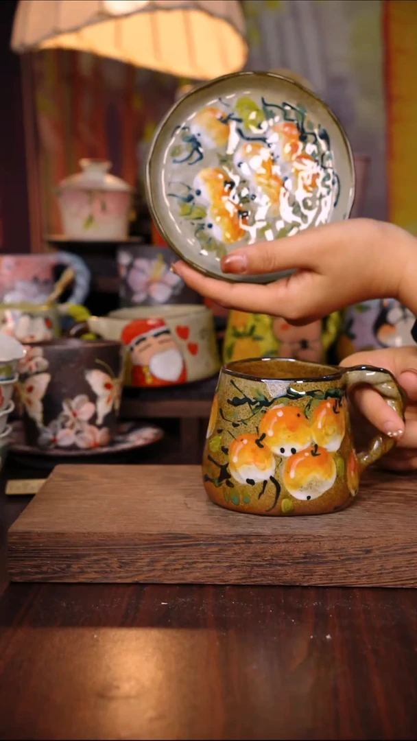 杯子陶泥垚手作 景德镇手工手绘陶瓷器物