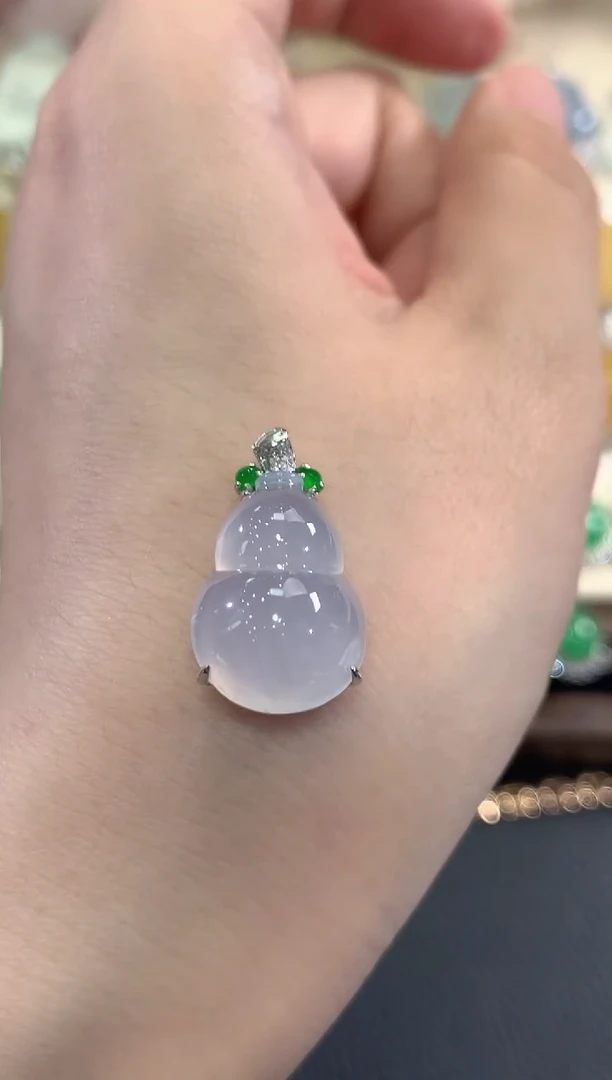 吊坠(不含链)18K金镶嵌翡翠d61