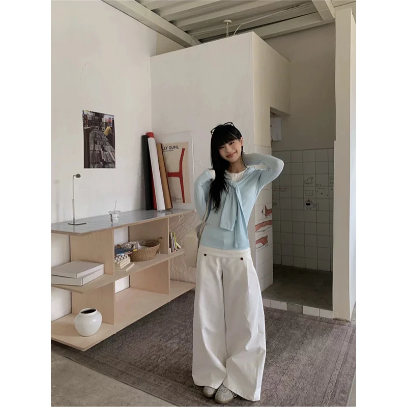 早春浪漫春季薄款修身显瘦假两件长袖内搭打底衫上衣3345