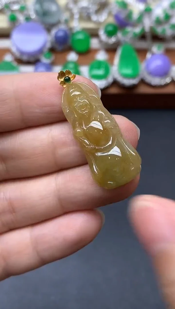 颈饰18K金镶嵌翡翠102-中国好珍宝