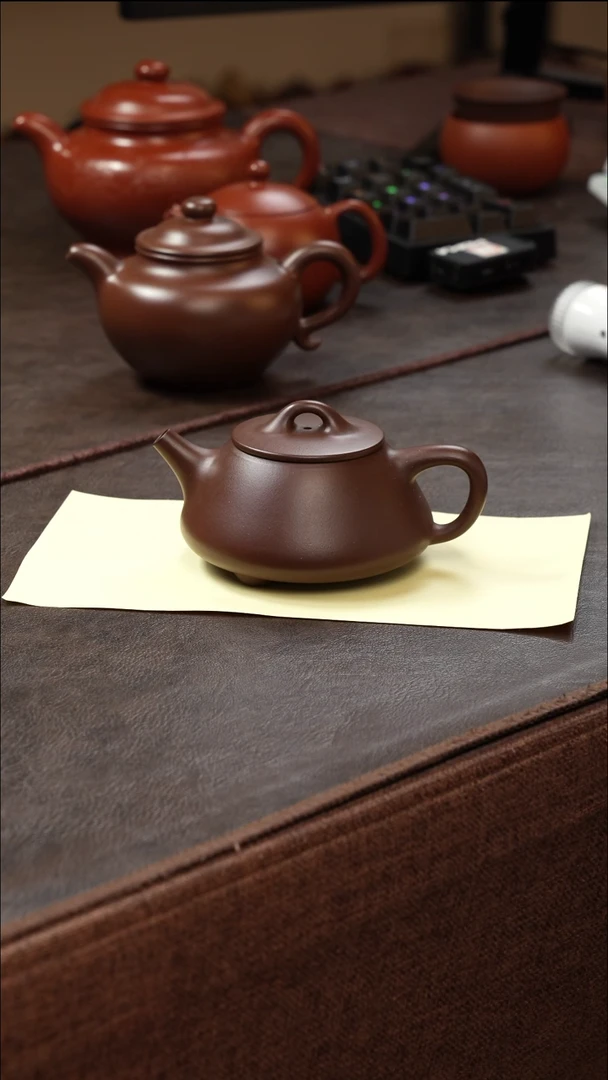 茶壶紫砂壶·33老紫泥平盖175cc