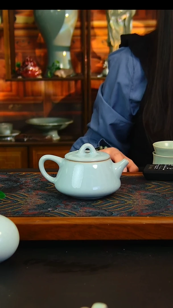 瓷片全手工石瓢壶，微瑕