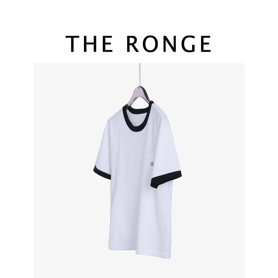 THE  RONGE | 高奢极简风刺绣针织短袖上衣RE2404A01