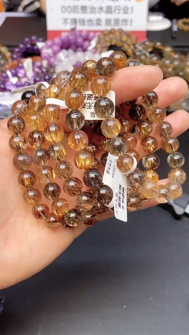 【闪购商品】水晶手串未镶嵌10 黑金超 10mm 多样性发其一