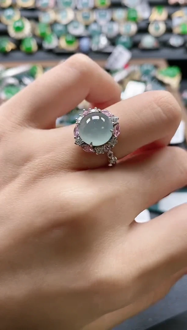 【闪购商品】翡翠戒指银S925镶嵌51511