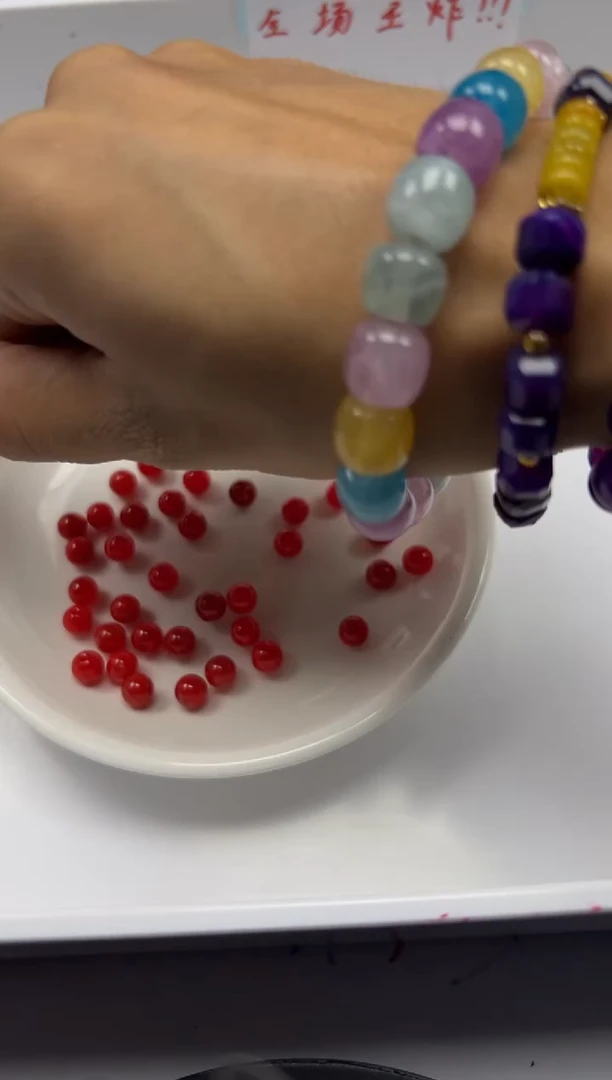 南红玛瑙未镶嵌颈饰w80锦红南红6mm*30颗