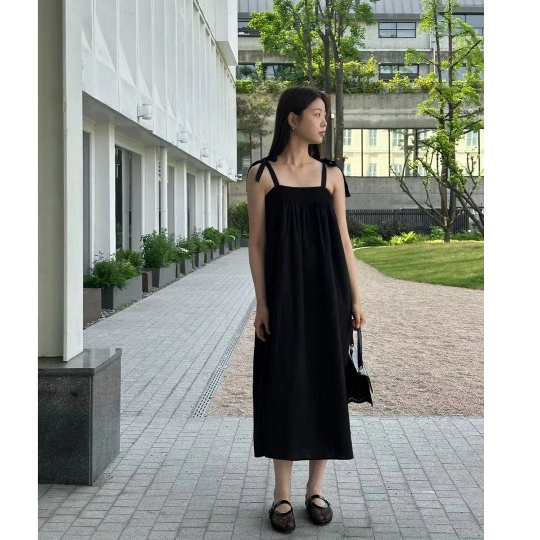 十三行ACME-夏季福秒打揽设计亚麻吊带裙#1769