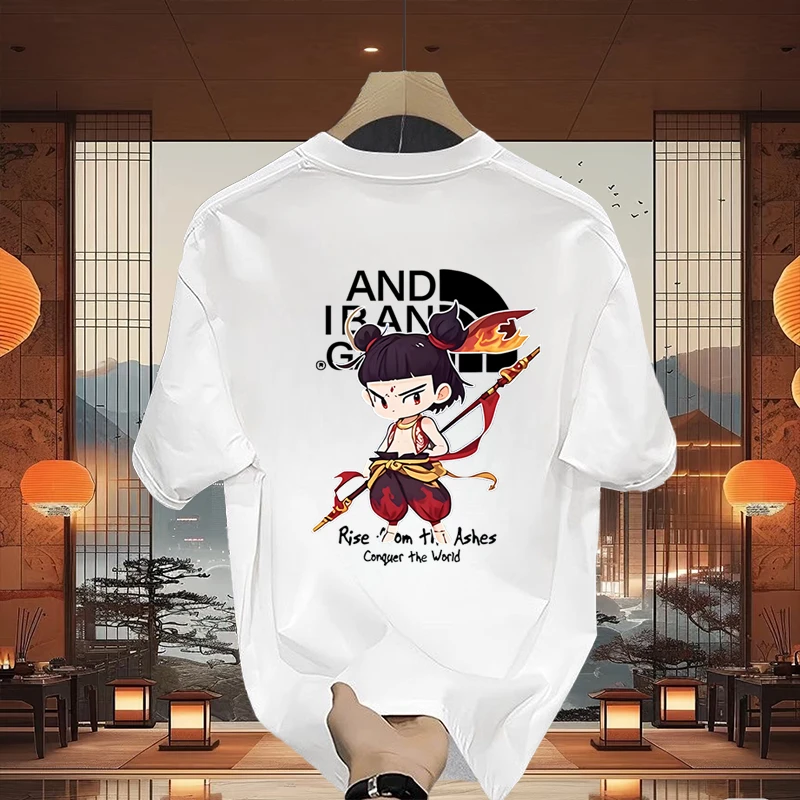 美式痞帅重棉短袖T恤青年男女款夏季透气凉感宽松圆领上衣