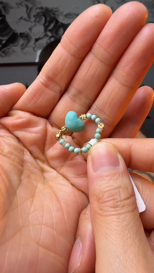 【闪购商品】绿松石戒指18K金镶嵌时尚百搭A1152