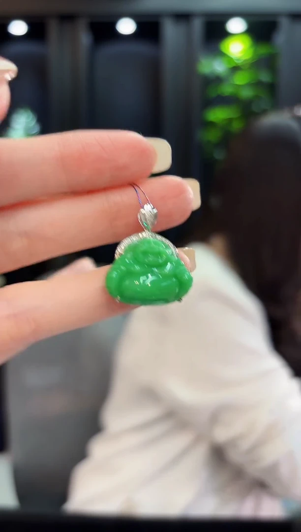 吊坠(不含链)18K金镶嵌翡翠 缅料A货/支持复检/一件