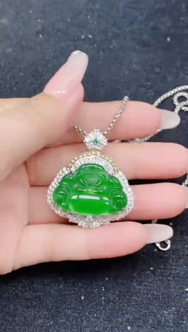 颈饰未镶嵌翡翠天然A货翡翠 保A保真