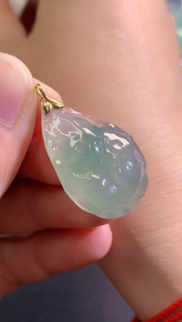 翡翠18K金镶嵌吊坠(不含链)6654