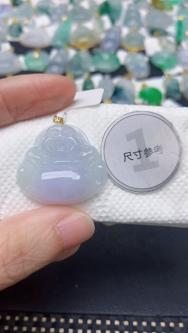 颈饰18K金镶嵌翡翠天然缅甸A货翡翠