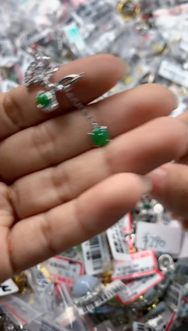 银S925镶嵌戒指翡翠555    5