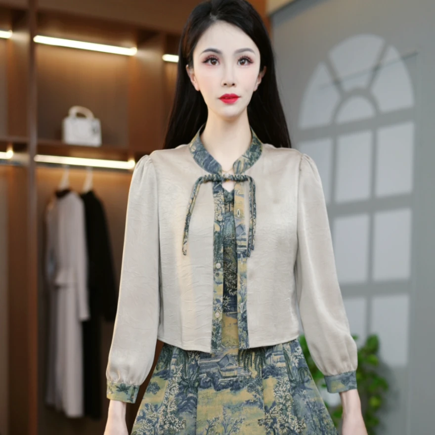 春季气质国风时尚优雅显瘦套装M-4XL
