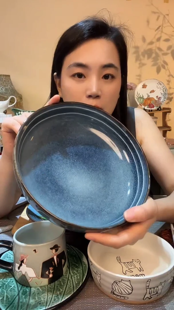 瓷片8.5英寸麻点碗 微瑕介意勿拍