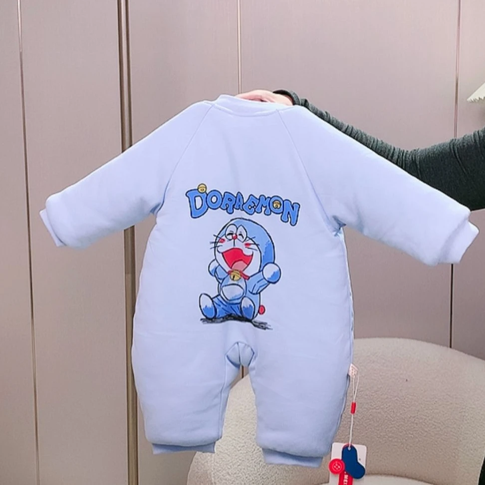 冬季新款棉衣加厚款男女宝宝爬服外出服哈衣棉服婴儿冬季
