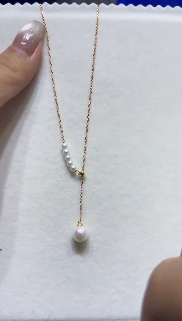 银S925镶嵌项链淡水珍珠15
