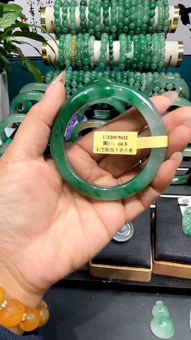 未镶嵌手镯石英质玉（非洲翠）手镯